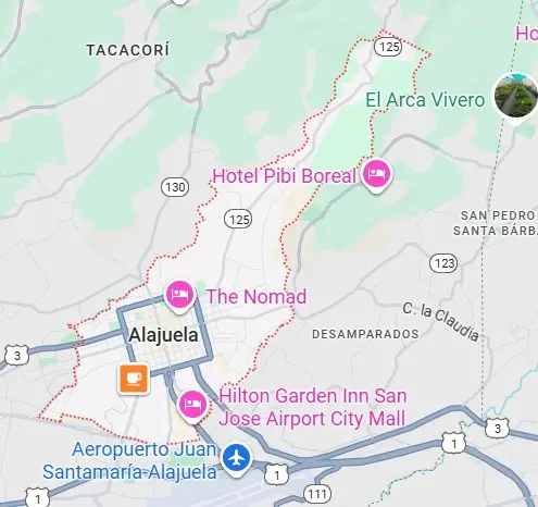 Alajuela local map